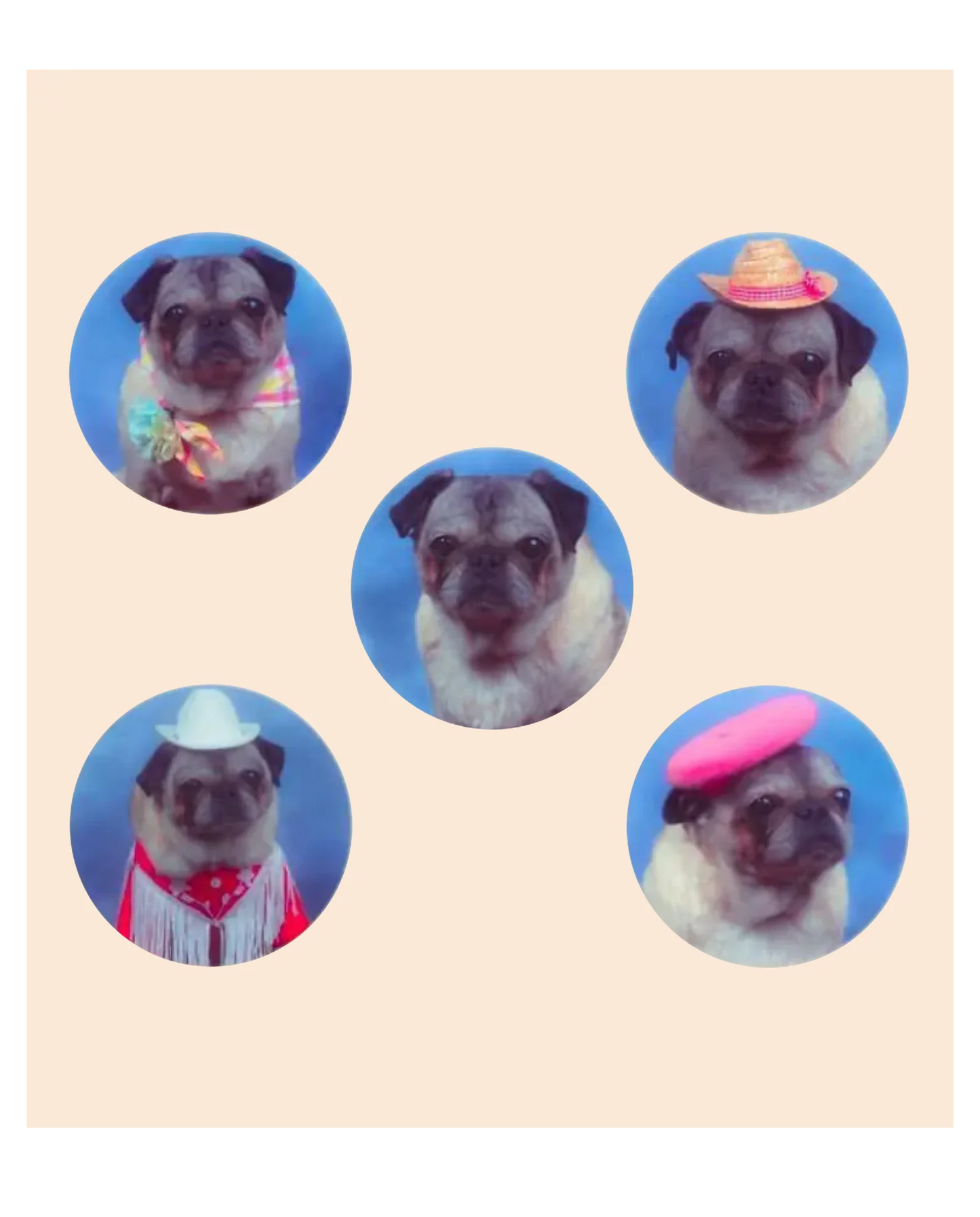 Retro Pose Circles Canvas