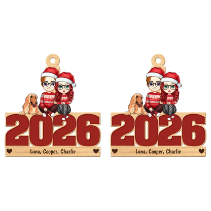Live Customization Humans & Dogs/Cats 2026 Wooden Ornament