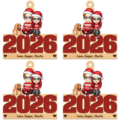 Live Customization Humans & Dogs/Cats 2026 Wooden Ornament