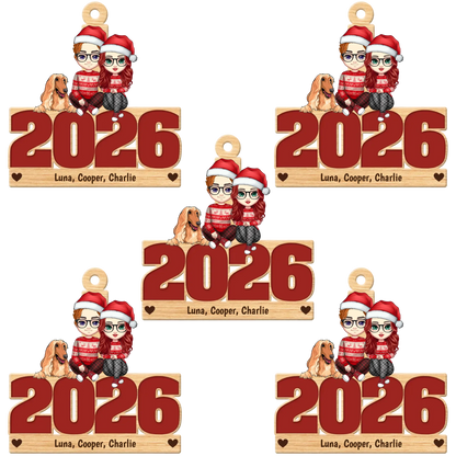 Live Customization Humans & Dogs/Cats 2026 Wooden Ornament