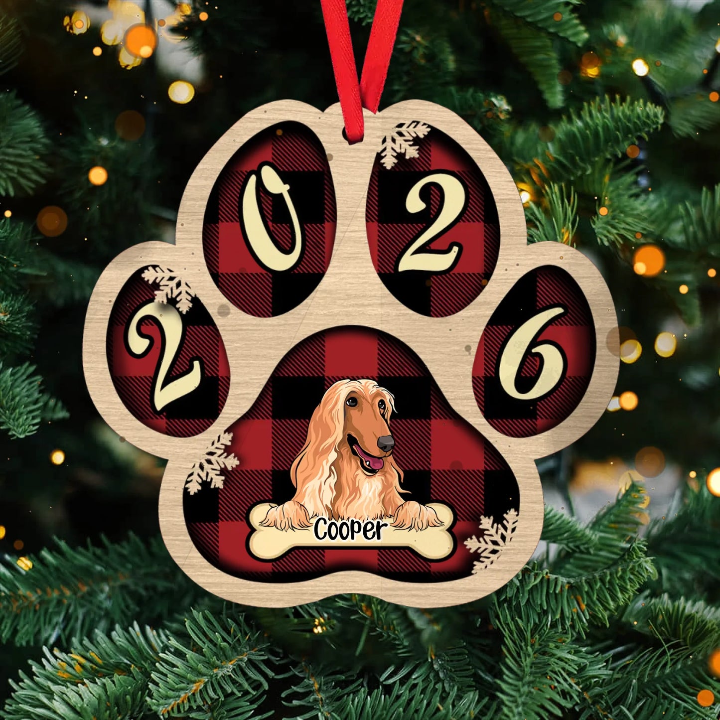 Live Customization Paw Shaped 2026 Wooden Pet Ornament