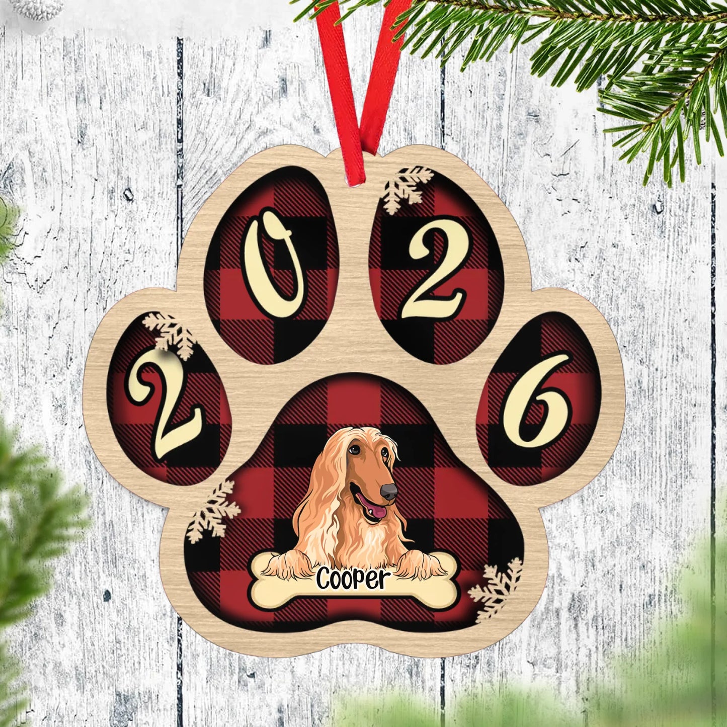 Live Customization Paw Shaped 2026 Wooden Pet Ornament