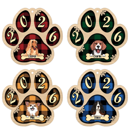 Live Customization Paw Shaped 2026 Wooden Pet Ornament