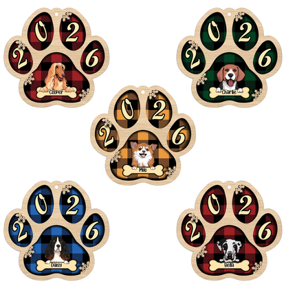 Live Customization Paw Shaped 2026 Wooden Pet Ornament