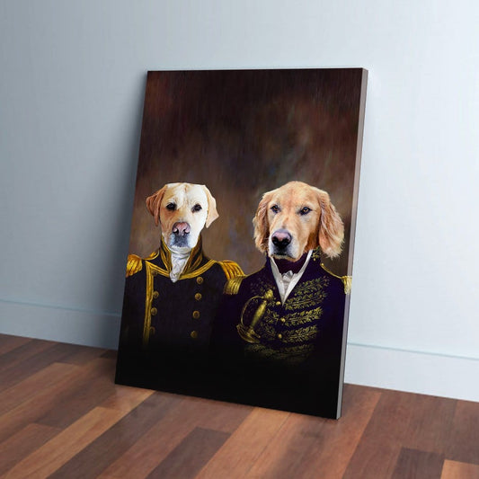 'The Admiral and the Captain' Personalized 2 Pet Canvas