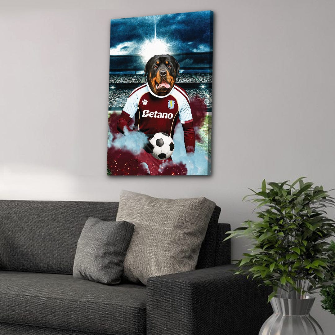 'Aston Villa Doggos Football' Personalized Pet Portrait