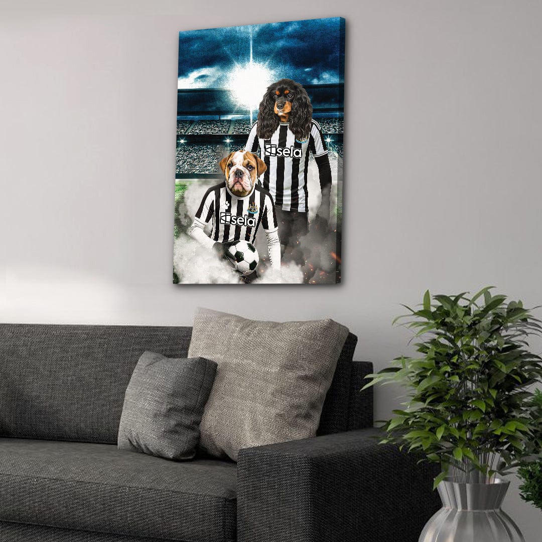 'Newcastle United Doggos Football' Personalized 2 Pet Portrait