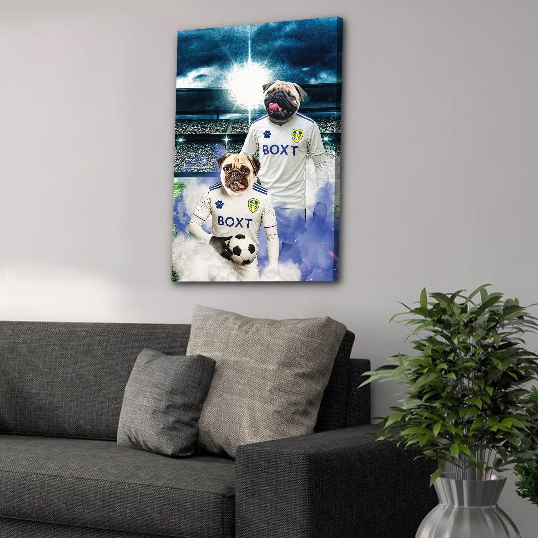 'Leeds United Doggos Football' Personalized 2 Pet Portrait