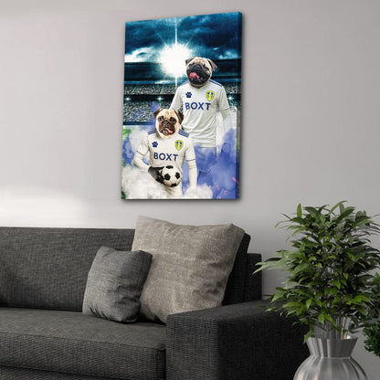 'Leeds United Doggos Football' Personalized 2 Pet Portrait