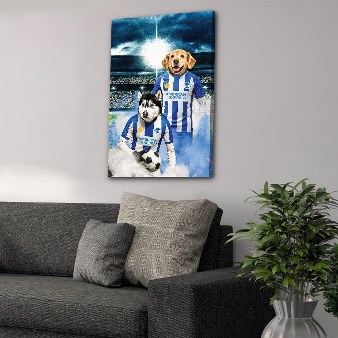 'Brighton Doggos Football' Personalized 2 Pet Portrait