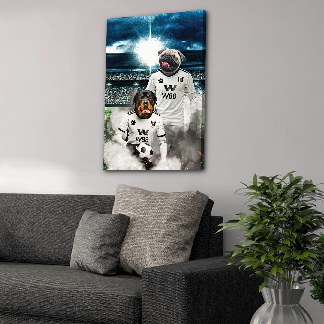 'Fulham Doggos Football' Personalized 2 Pet Portrait