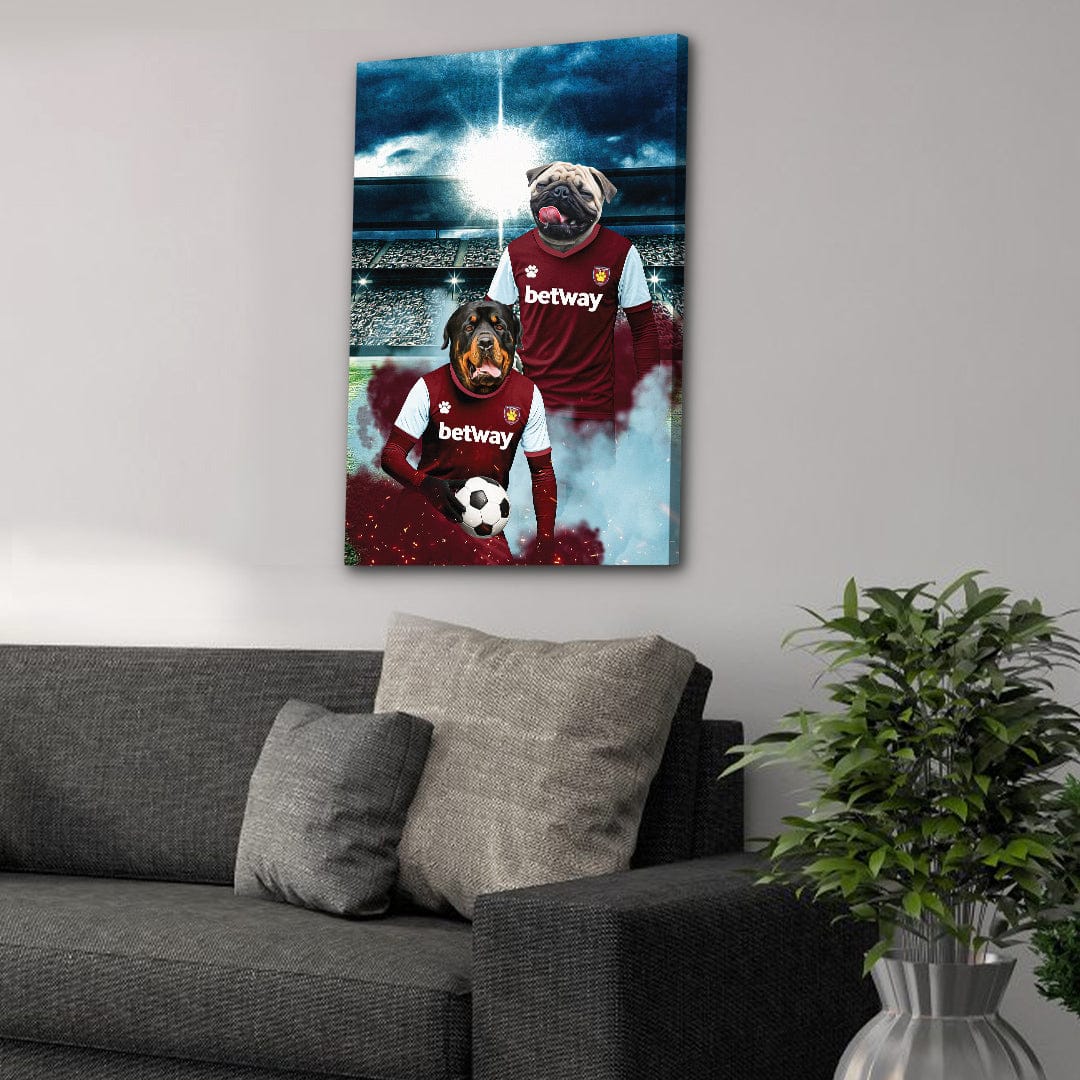 'West Ham Doggos Football' Personalized 2 Pet Portrait