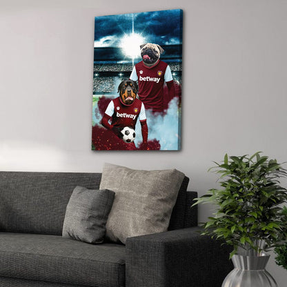 'West Ham Doggos Football' Personalized 2 Pet Portrait