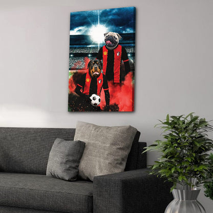 'Bournemouth Doggos Football' Personalized 2 Pet Portrait