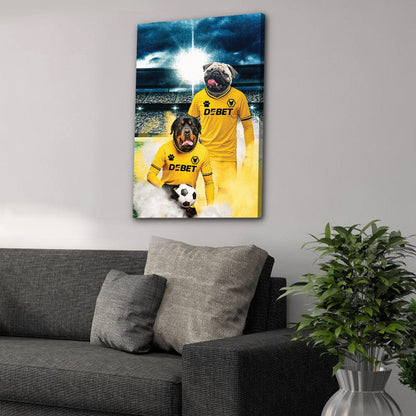 'Wolves Doggos Football' Personalized 2 Pet Portrait