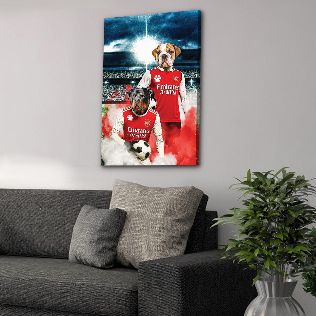 'Arsenal Doggos Football' Personalized 2 Pet Portrait
