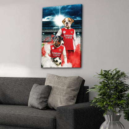 'Arsenal Doggos Football' Personalized 2 Pet Portrait