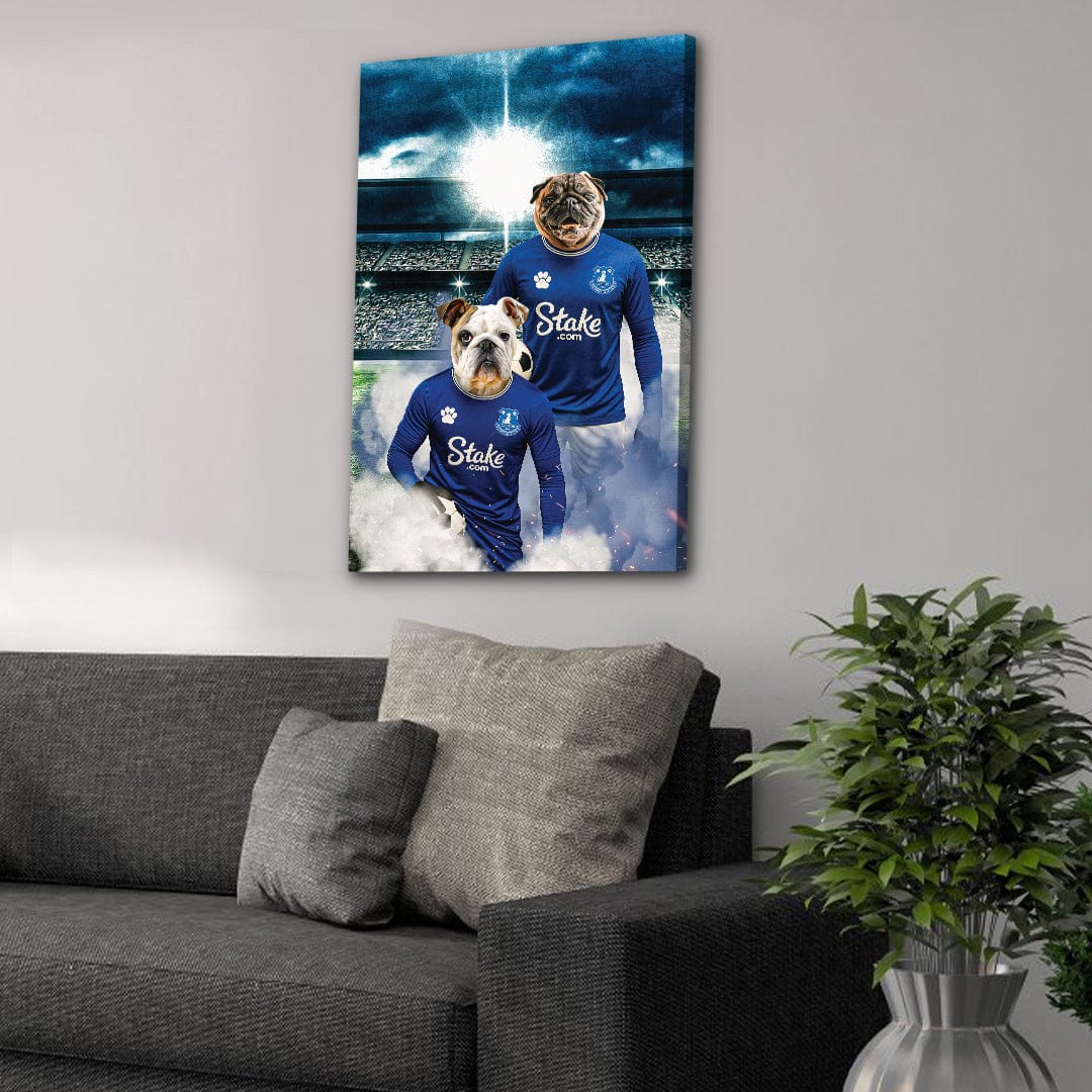'Everton Doggos Football' Personalized 2 Pet Portrait