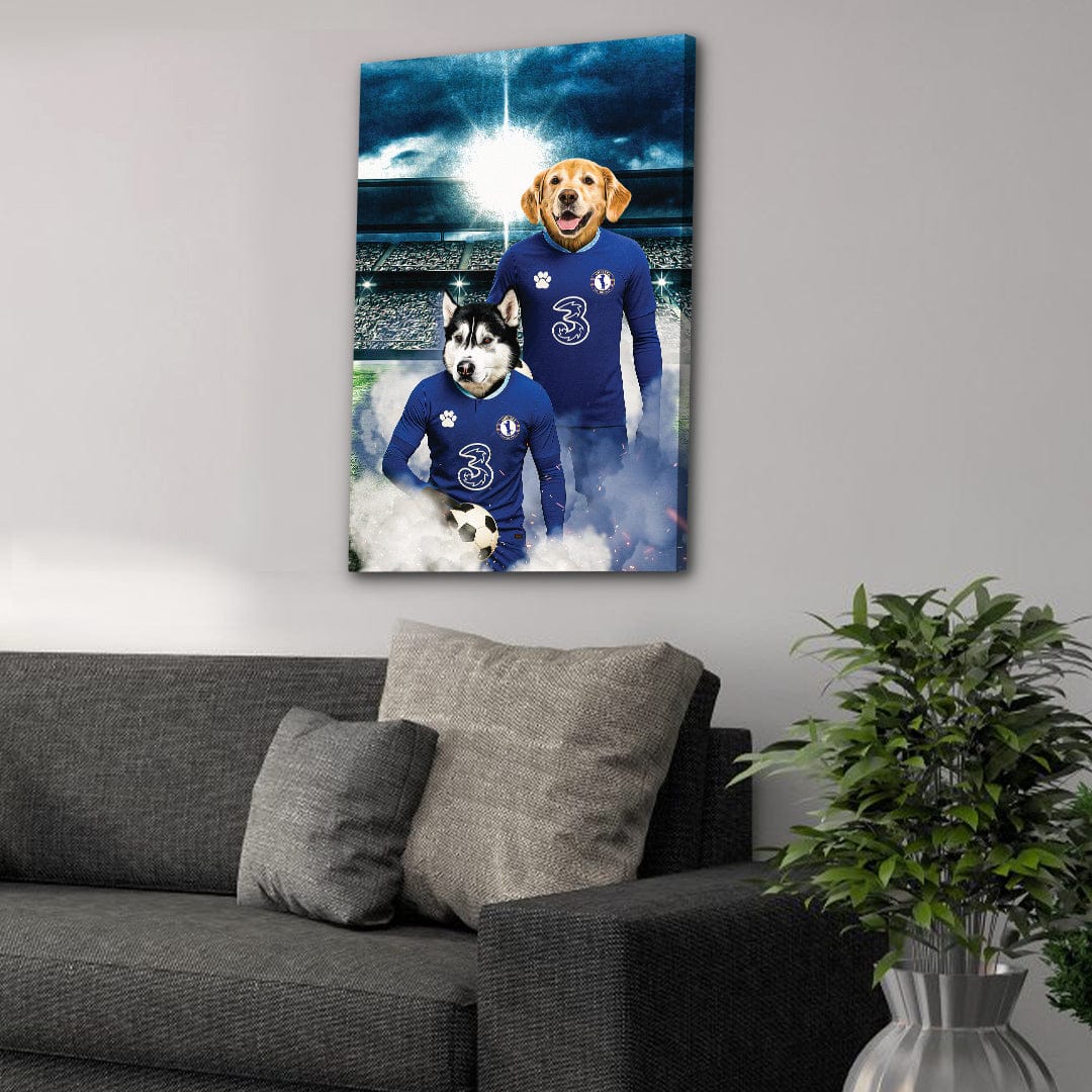 'Chelsea Doggos Football' Personalized 2 Pet Portrait