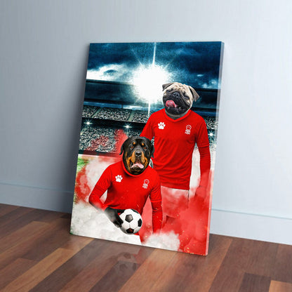 'Nottingham Forest Doggos Football' Personalized 2 Pet Portrait