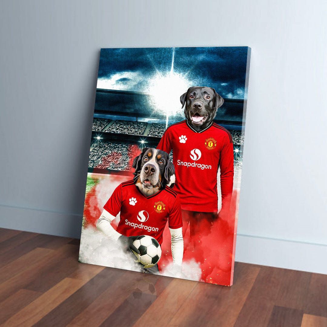 'Manchester Doggos Football' Personalized 2 Pet Portrait
