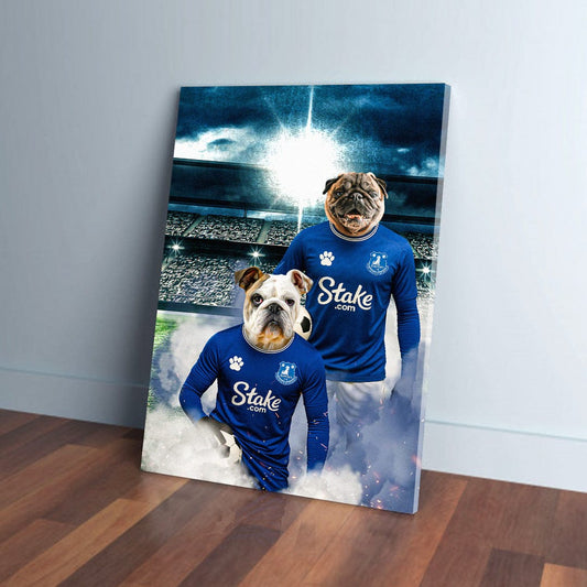 'Everton Doggos Football' Personalized 2 Pet Portrait