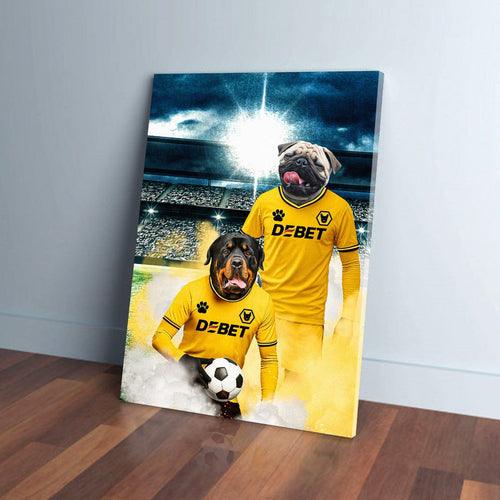'Wolves Doggos Football' Personalized 2 Pet Portrait
