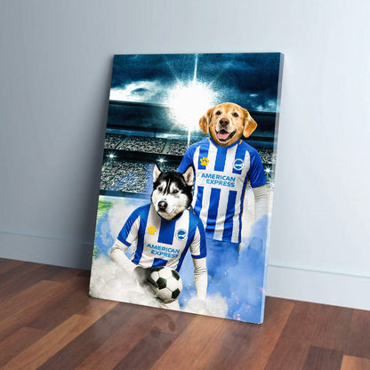 'Brighton Doggos Football' Personalized 2 Pet Portrait