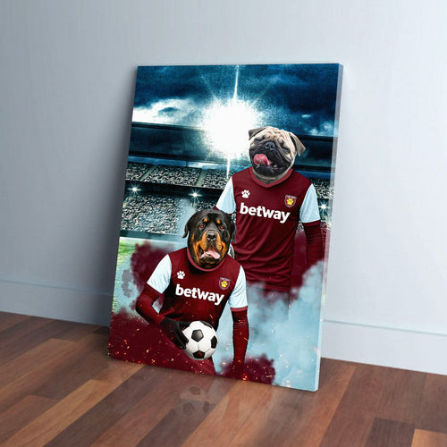 'West Ham Doggos Football' Personalized 2 Pet Portrait