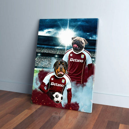 'Aston Villa Doggos Football' Personalized 2 Pet Portrait