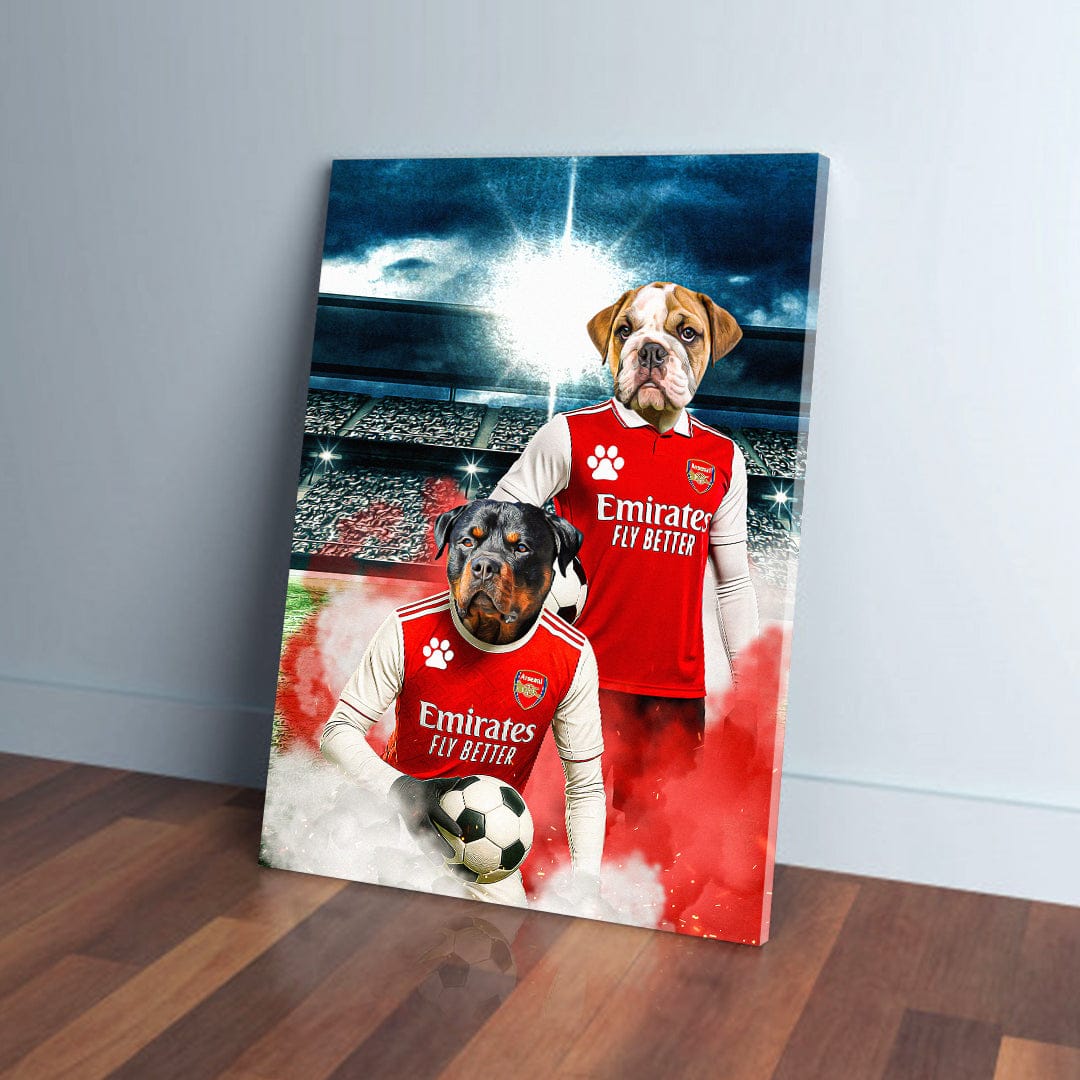 'Arsenal Doggos Football' Personalized 2 Pet Portrait