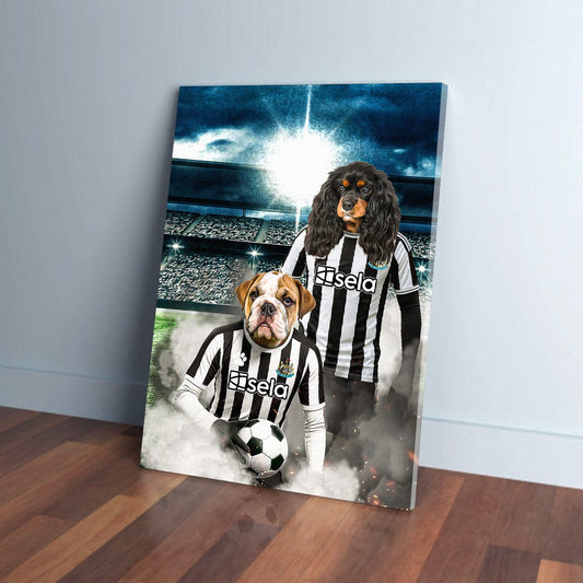 'Newcastle United Doggos Football' Personalized 2 Pet Portrait