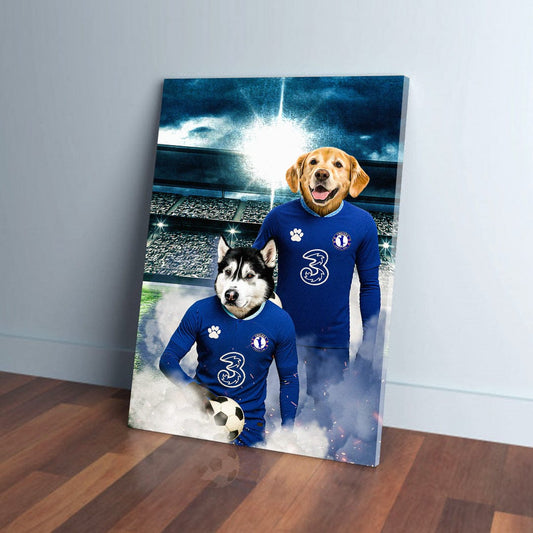 'Chelsea Doggos Football' Personalized 2 Pet Portrait
