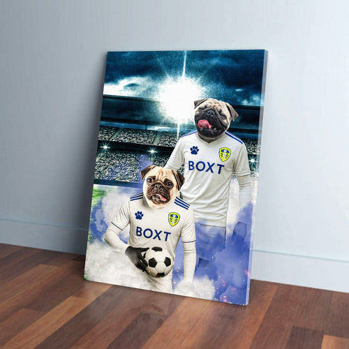 'Leeds United Doggos Football' Personalized 2 Pet Portrait