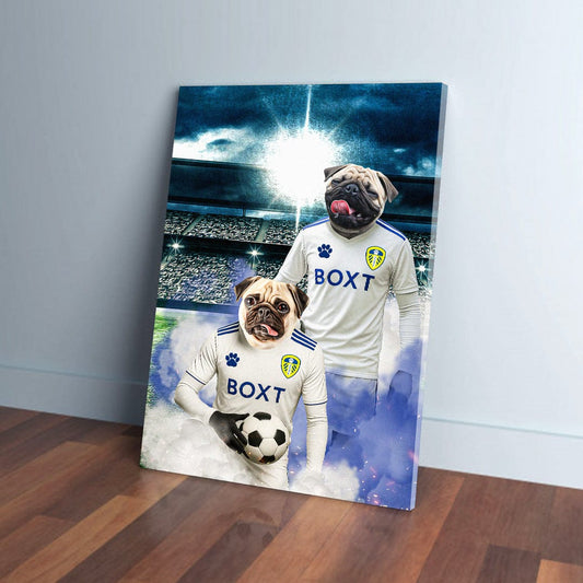 'Leeds United Doggos Football' Personalized 2 Pet Portrait