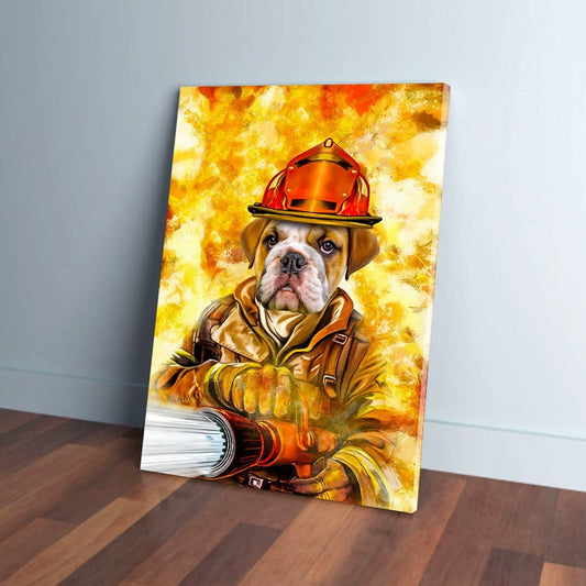 'The Firefighter' Personalized Pet Canvas