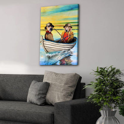 'The Fishermen' Personalized 2 Pet Canvas