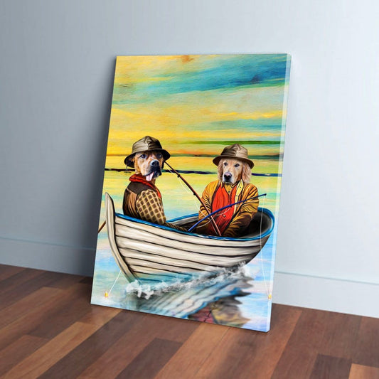 'The Fishermen' Personalized 2 Pet Canvas