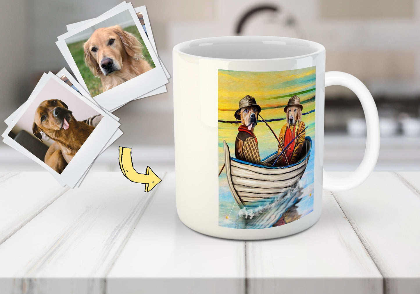 'The Fishermen' Custom 2 Pets Mug