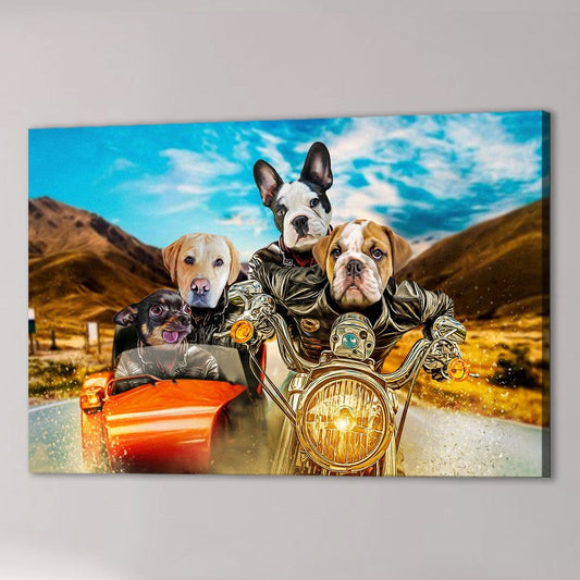 'Harley Wooferson' Personalized 4 Pet Canvas
