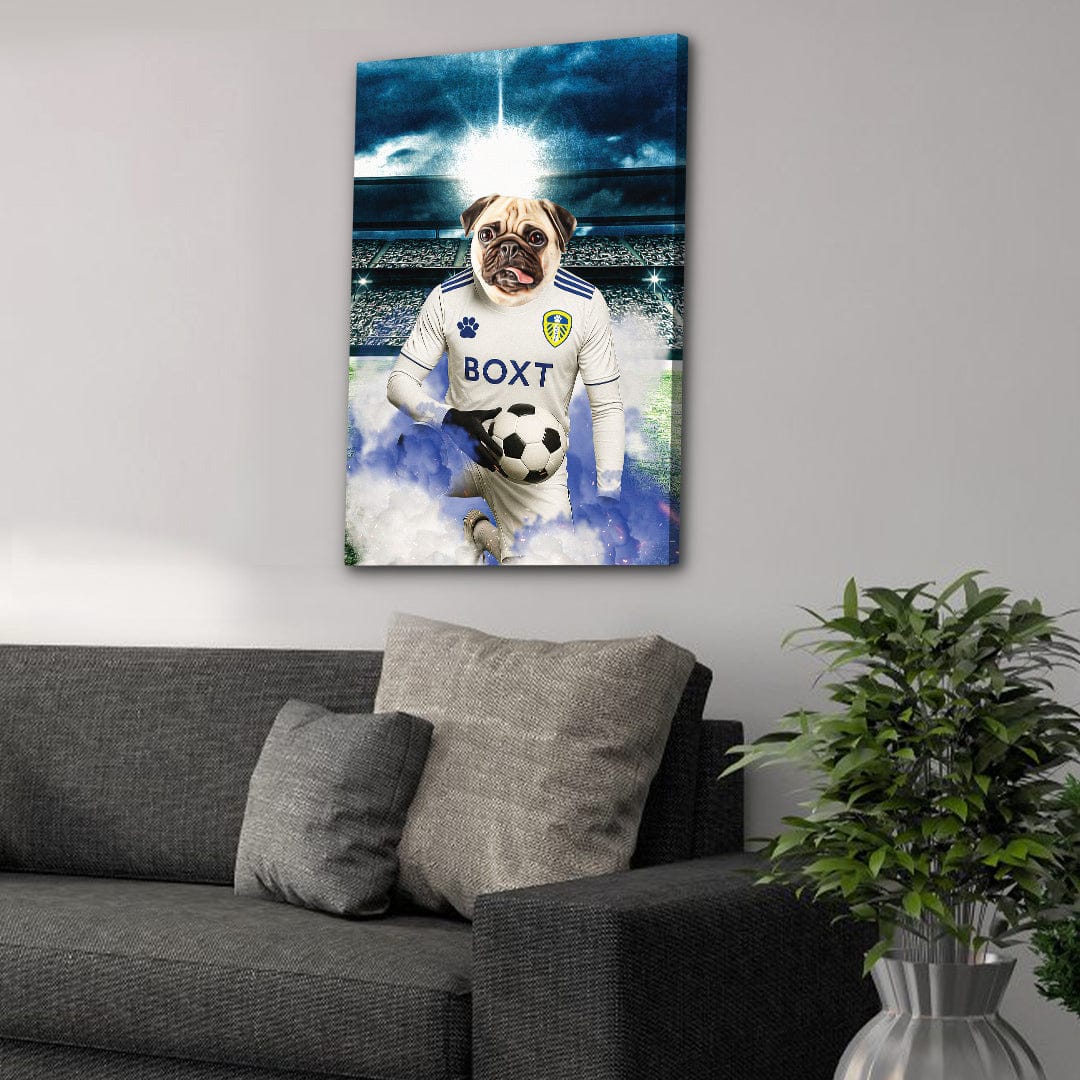 'Leeds United Doggos Football' Personalized Pet Portrait