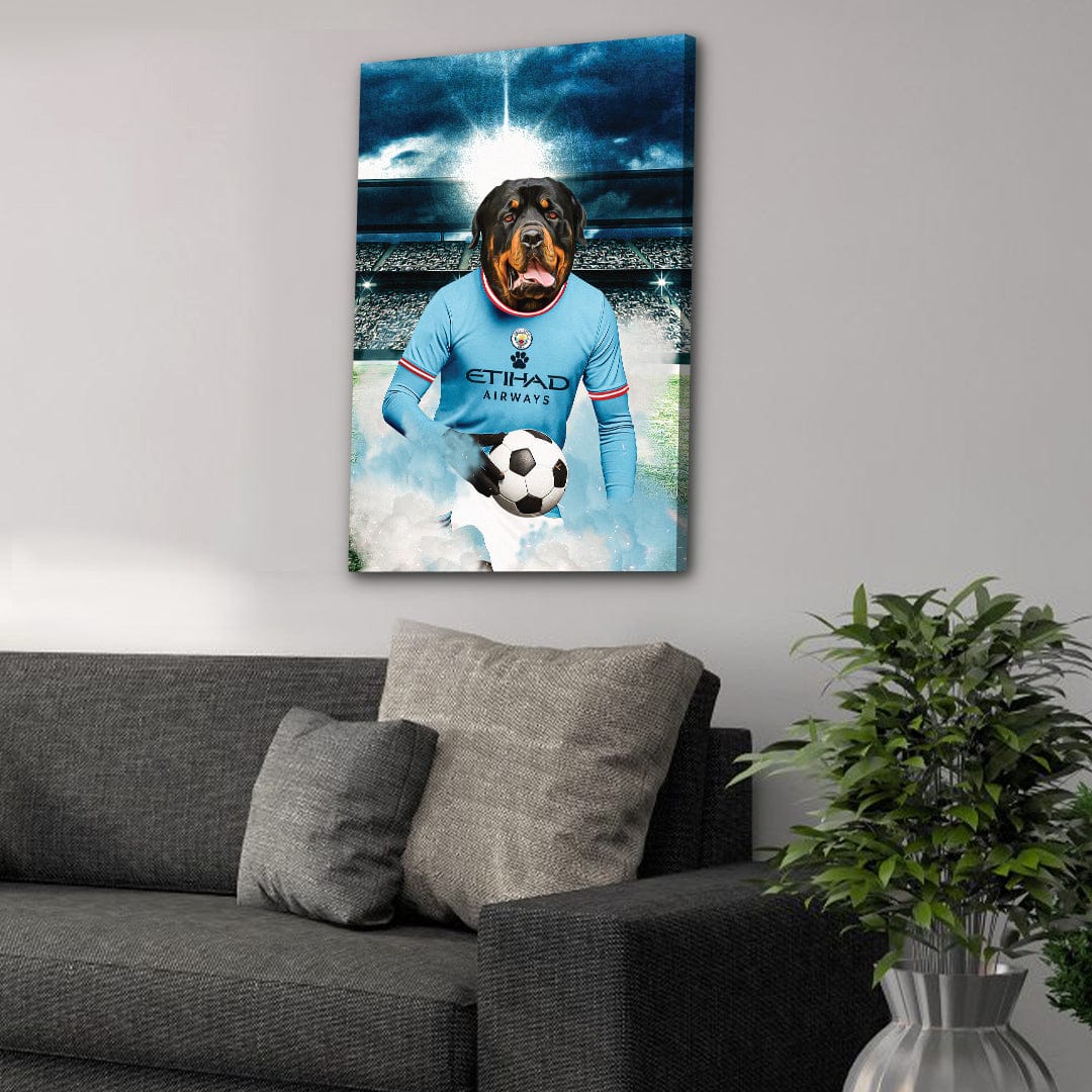 'Manchester City Doggos Football' Personalized Pet Portrait