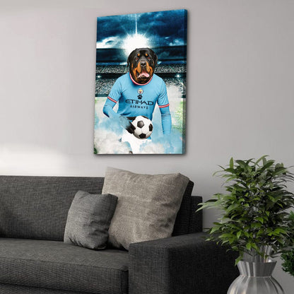 'Manchester City Doggos Football' Personalized Pet Portrait