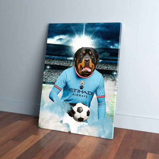 'Manchester City Doggos Football' Personalized Pet Portrait
