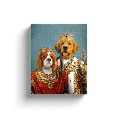 'King and Queen' Personalized 2 Pet Canvas