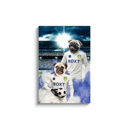 'Leeds United Doggos Football' Personalized 2 Pet Portrait