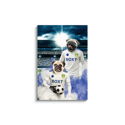'Leeds United Doggos Football' Personalized 2 Pet Portrait
