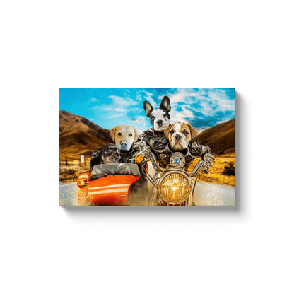 'Harley Wooferson' Personalized 4 Pet Canvas
