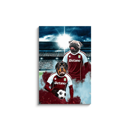 'Aston Villa Doggos Football' Personalized 2 Pet Portrait