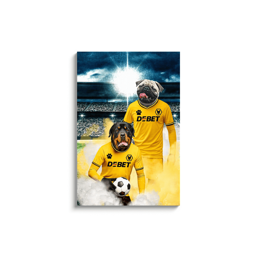 'Wolves Doggos Football' Personalized 2 Pet Portrait